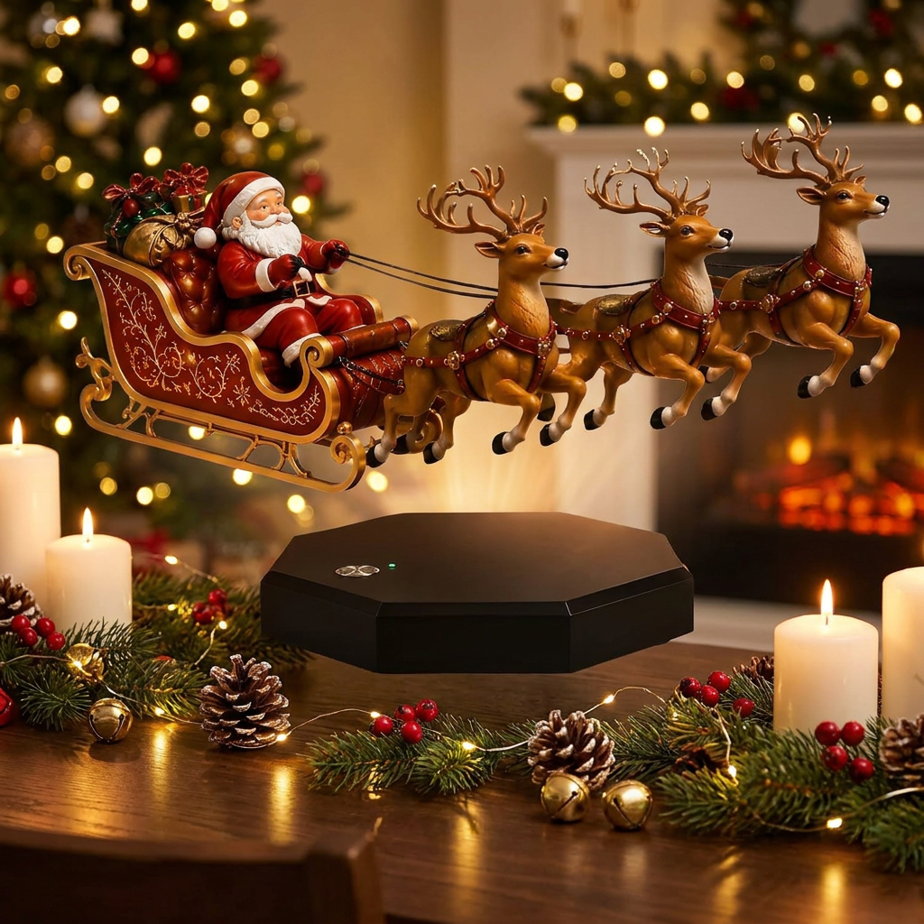 Trineo flotante de Navidad como centro de mesa